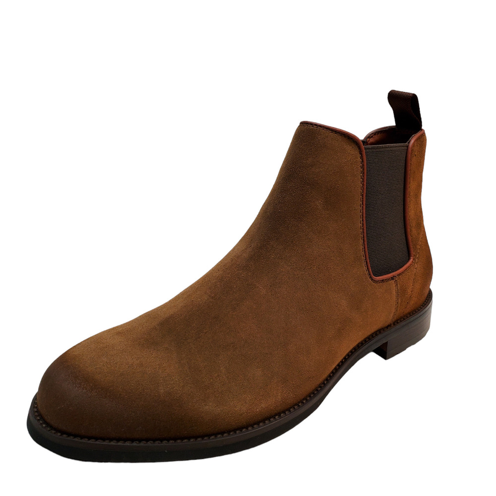 Vince Camuto Mens Shoes Lieven Leather water-resistant Chelsea Boots Bro…